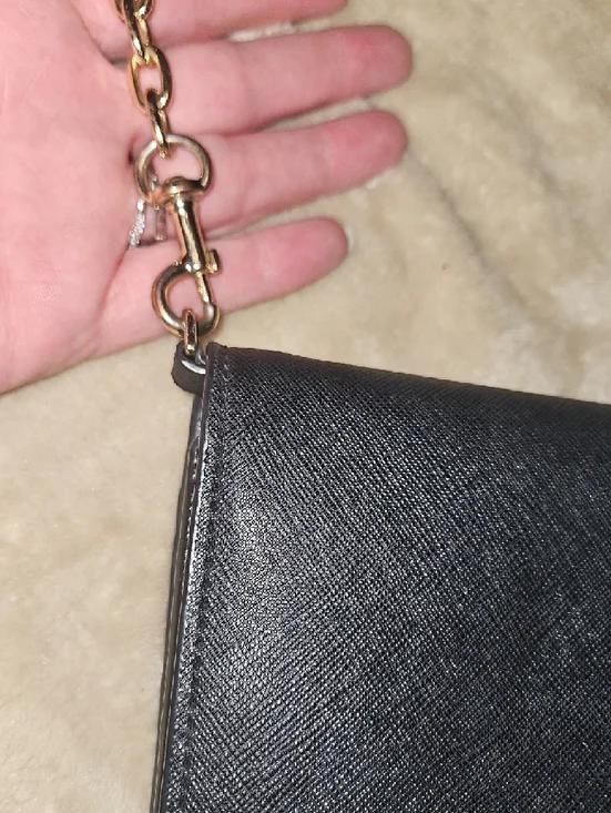 Tory Burch Black Crossbody/Clutch Wallet with Gold Chain Strap - Picture 2 of 15